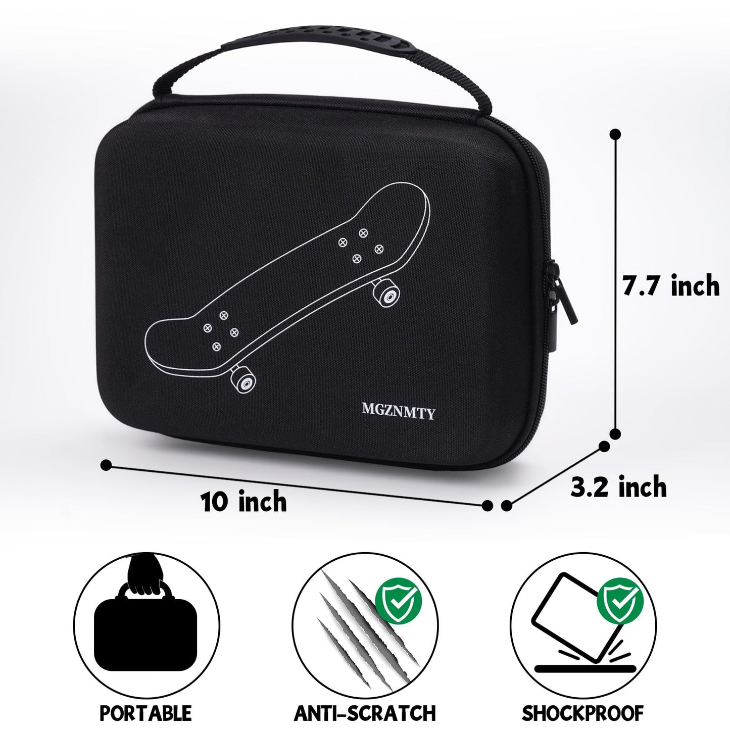 MGZNMTY Portable Storage Case for Tech Deck Ultra DLX Finger Skateboards – Holds 16 Fingerboards (Large, Black)