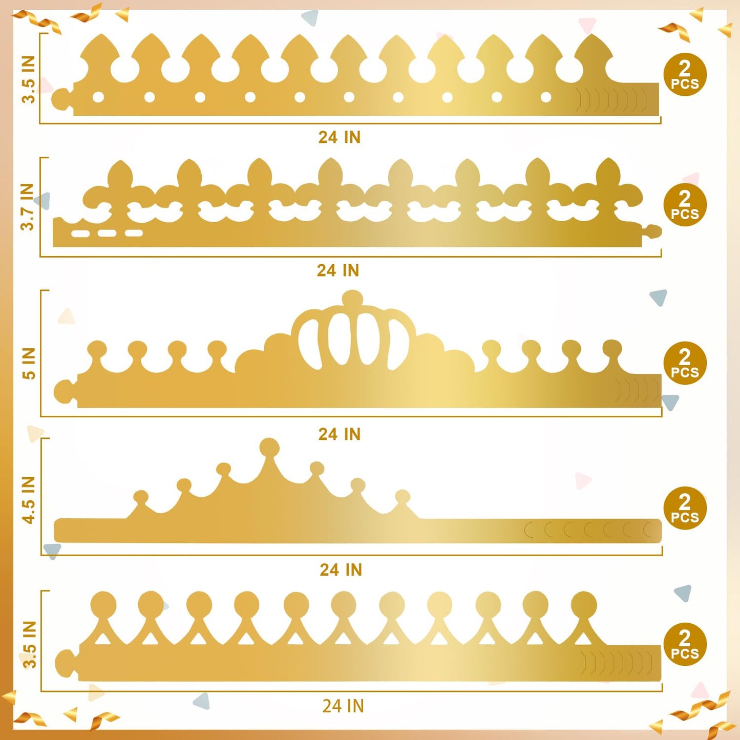 MGZTTHW Gold Paper Crowns – 10pc DIY Birthday Crowns for Kids & Classroom Decor