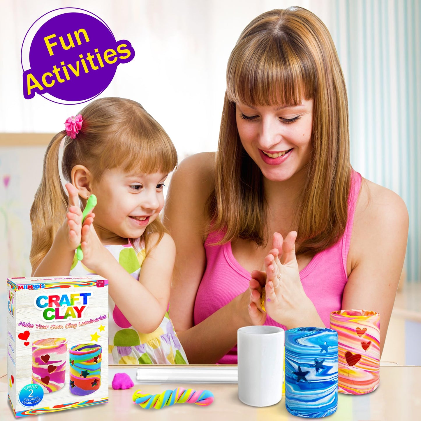 MHMYDIS Make Your Own Clay Luminaries Kit | Creative Kids Craft for Ages 6-12
