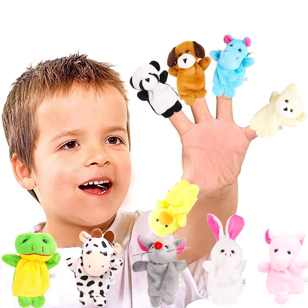 Miaopen 10Pcs Finger Puppets Set – Soft Plush Animal Puppets for Kids