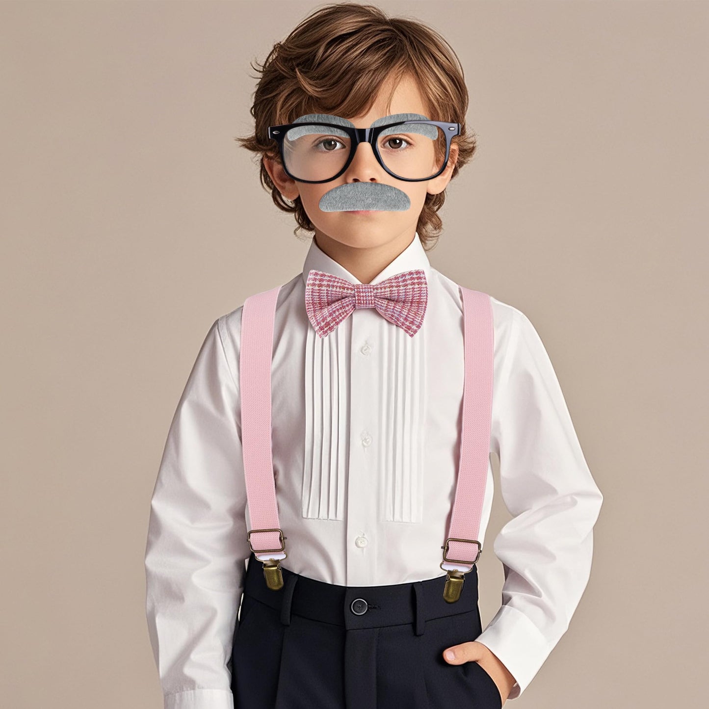 Mifengda Kids Old Man Costume - 1920s Grandpa Outfit for 100 Days of School & Halloween