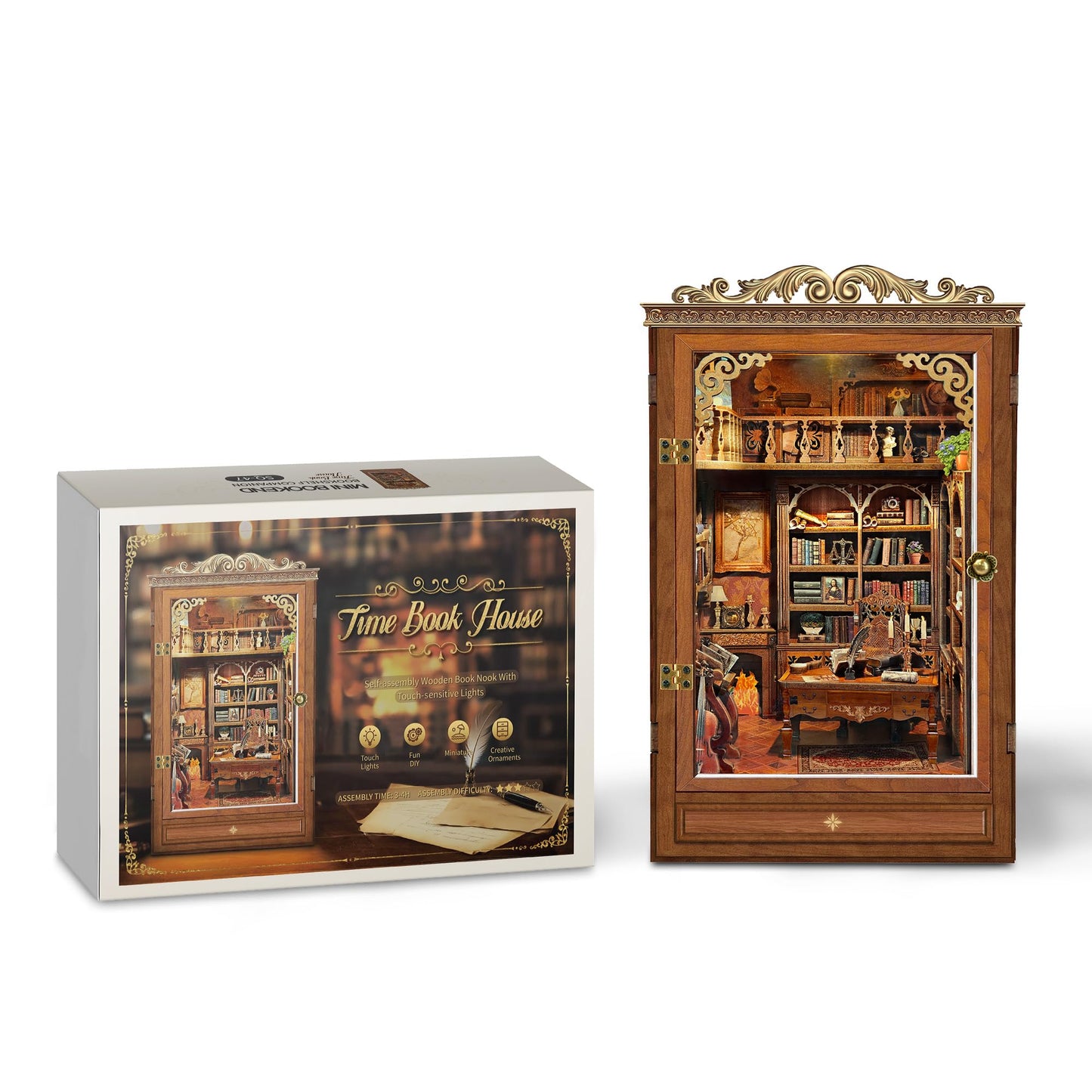 Miggley Time Book Nook Kit – DIY Miniature House for Adults & Bookshelf Decor