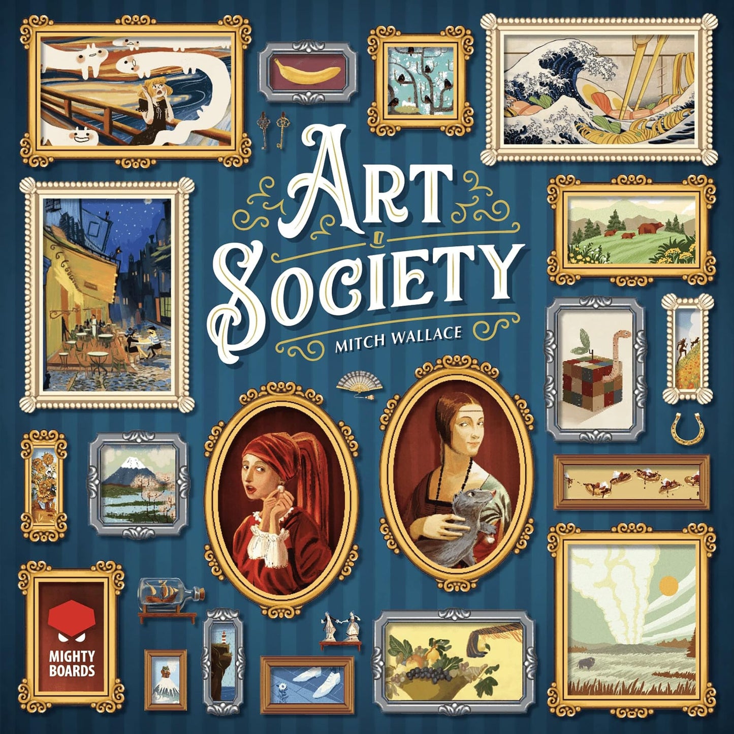 Mighty Boards Art Society: Collection Board Game – Bid, Collect & Display Art | Ages 10+ | 2-4 Players | 30-60 Min