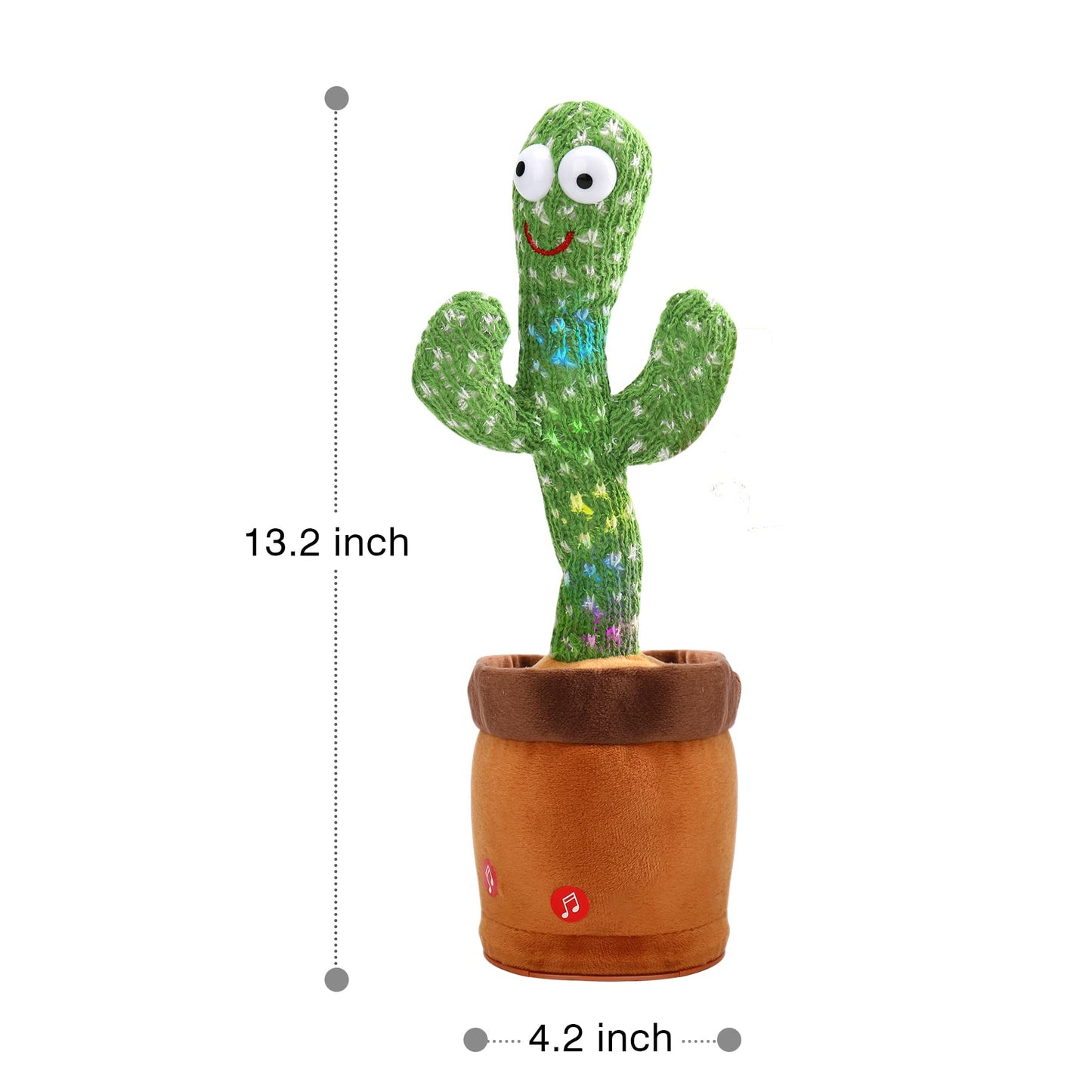 MILEGI Dancing Talking Cactus Baby Toy – Sing, Dance, Record 15s, LED