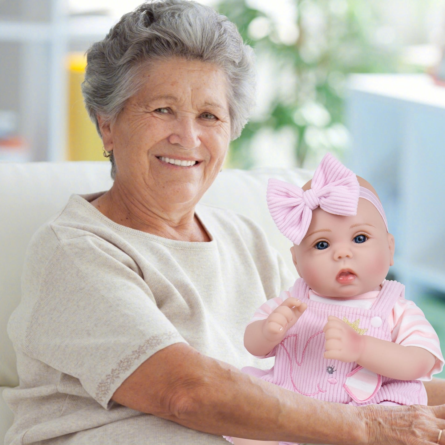 Milidool Lifelike Reborn Baby Doll - 18-Inch Realistic Newborn Girl with Pink Elephant Pattern