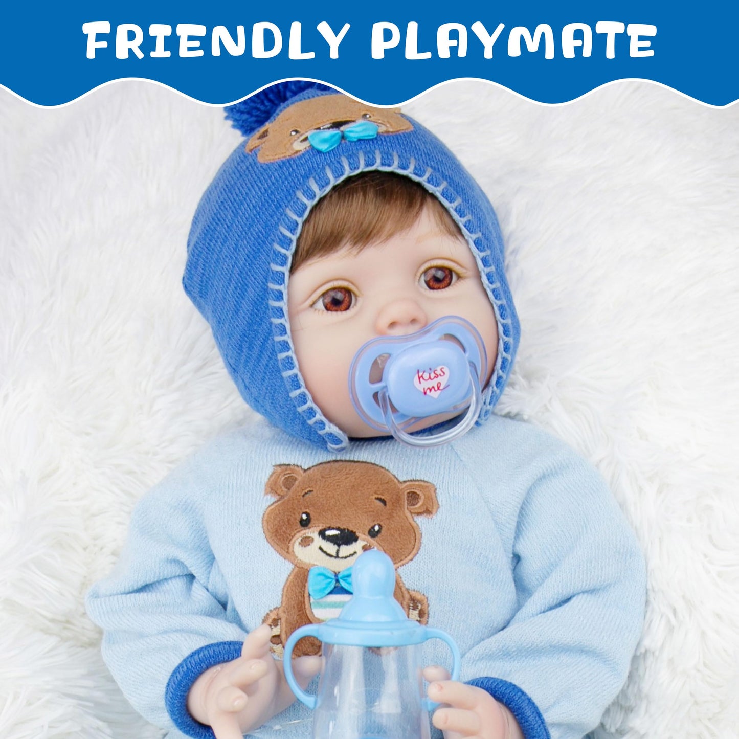 Milidool Lifelike Reborn Baby Doll - 22-Inch Realistic Soft Body Boy with Gift Box & Accessories