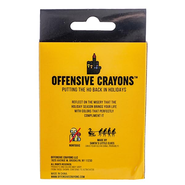 MilkToast Brands Offensive Crayons Holiday Edition – 24-Count Adult Crayons with Sarcastic Sayings | Funny Gag Gift