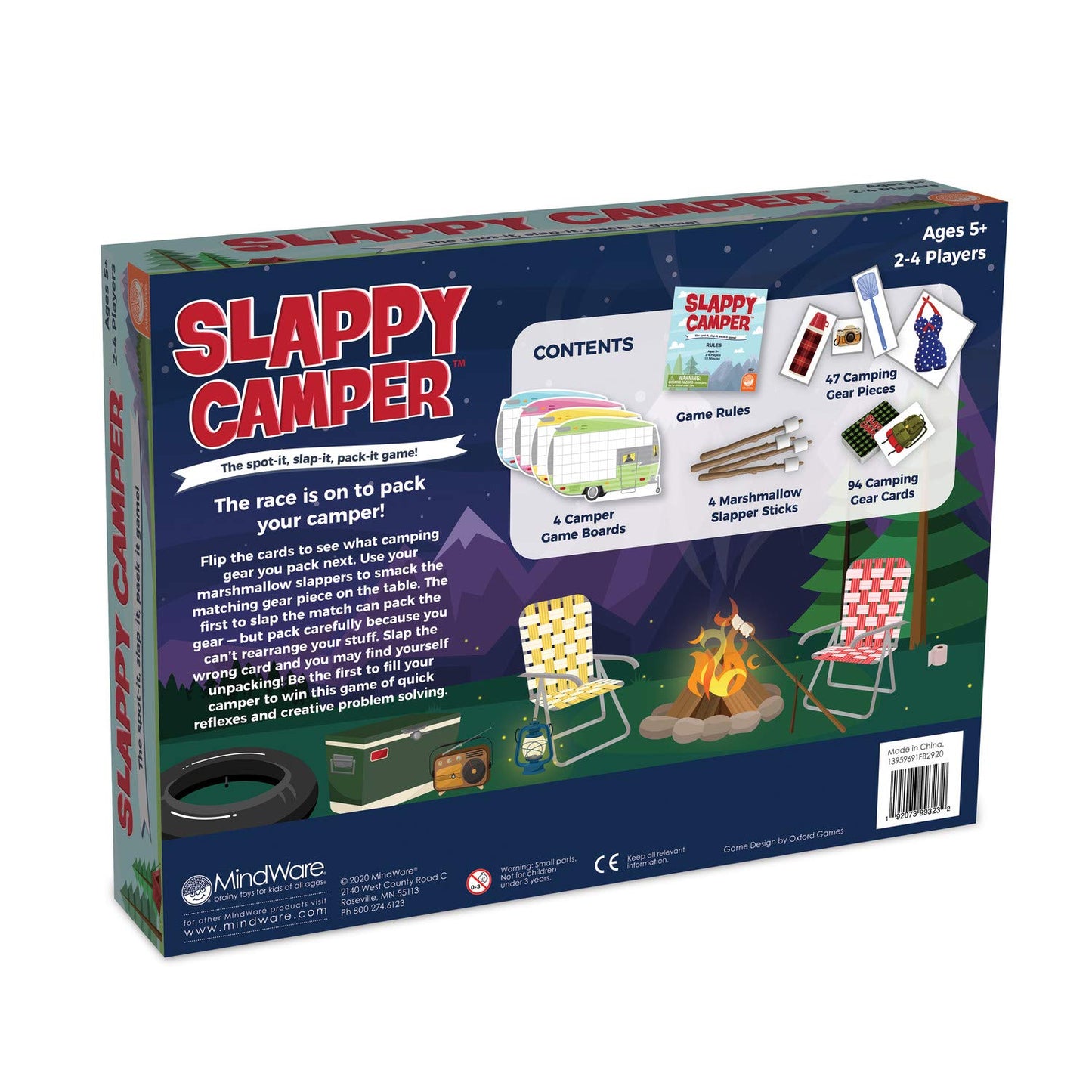 MindWare Slappy Camper Strategy Game – Think Fast and Fill Your Camper (2-4 Players, Ages 5+)