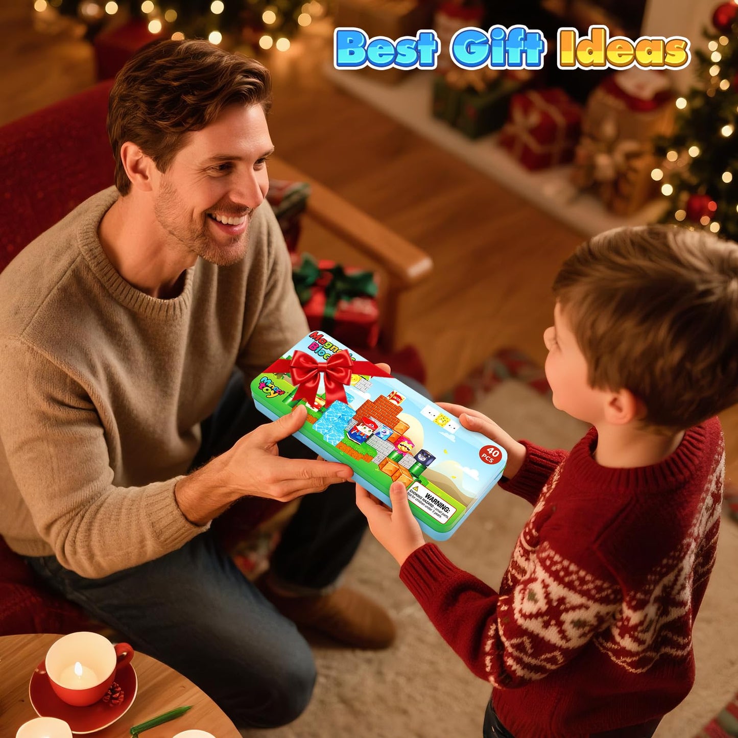 Minecftoy Mini Magnetic Blocks Travel Set | Portable Educational Building Toy for 3-8 Year Olds