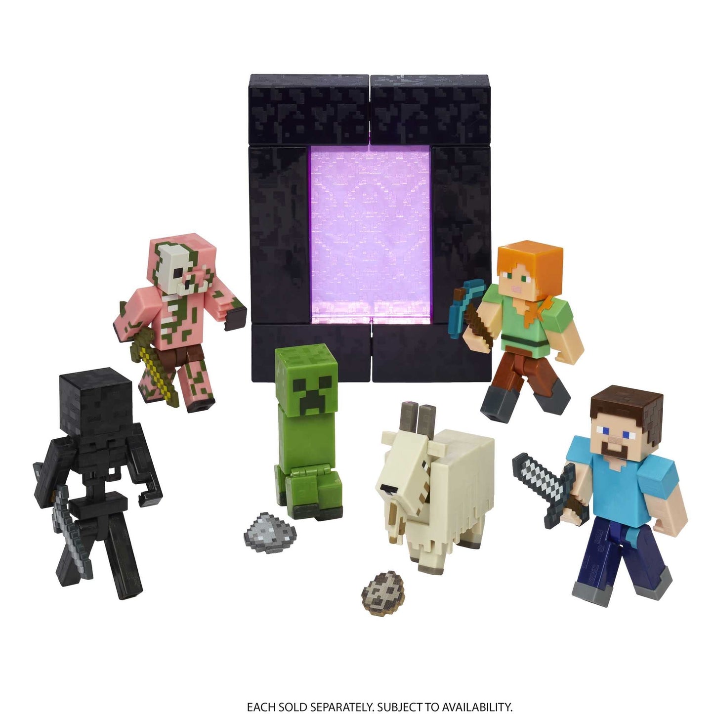 Minecraft Alex Action Figure - 3.25-in with Build-a-Portal Piece & Accessory | Collectible Toy for Kids 6+