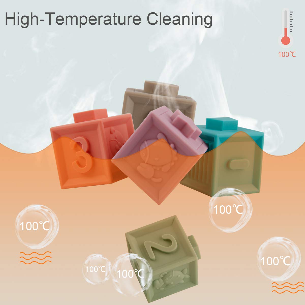 Mini Tudou Baby Blocks – Soft Silicone Building Blocks for 6 Months+ (12-Piece)