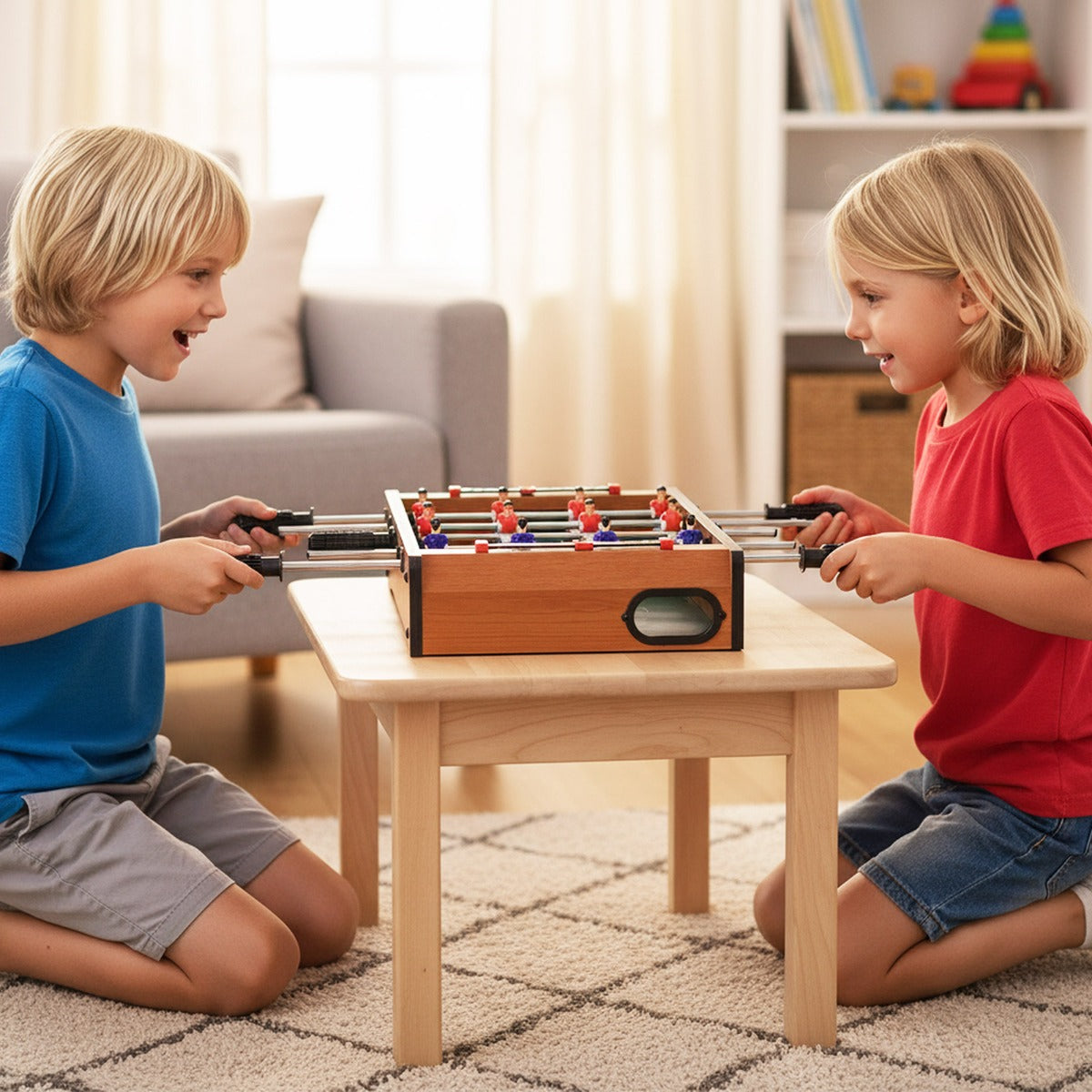 Mini Indoor Football Table with 2 Soccer Balls and Scoring Sliders