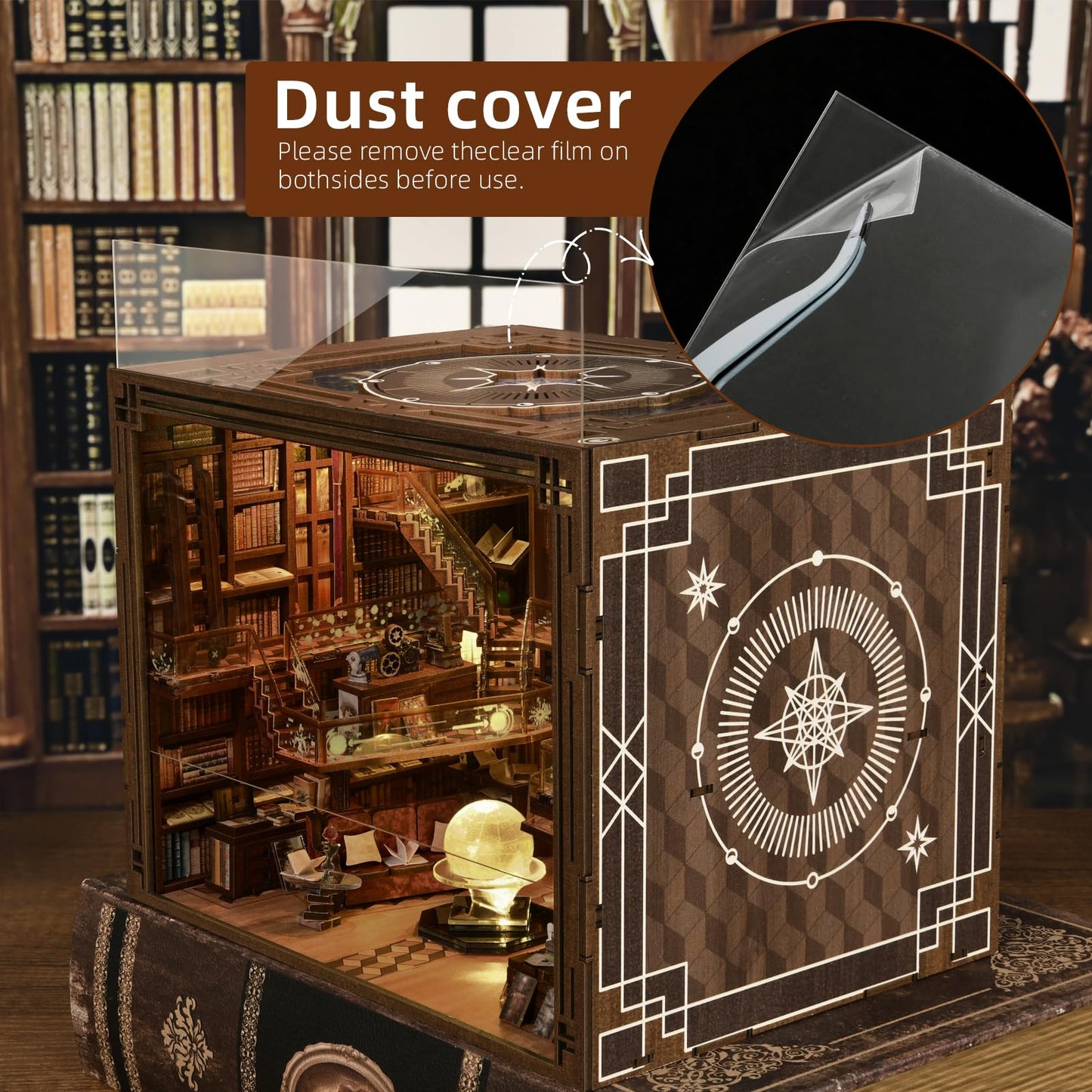 MiniCity Book Nook Kit — DIY Mini Library with LED Light