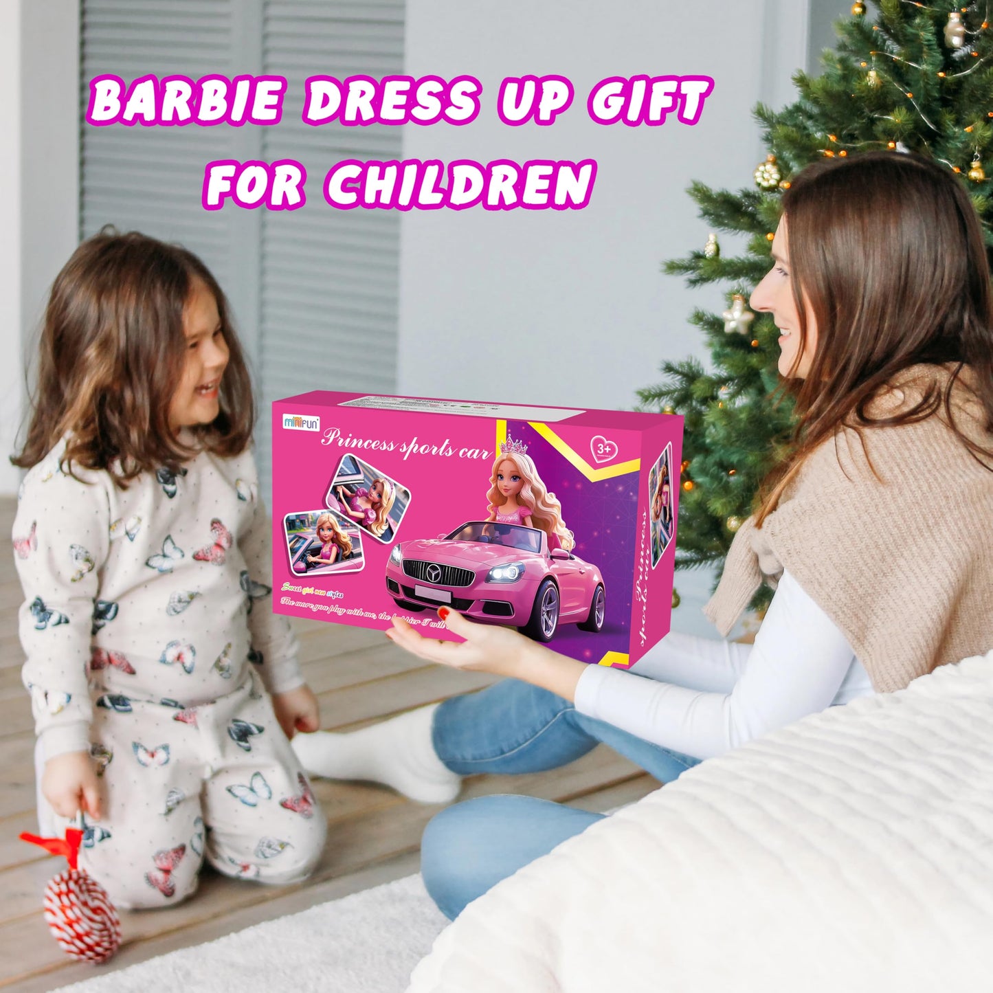 MINIFUN 91 Pcs Doll Convertible Car Set – Dress Up Toys for Girls Ages 3-8
