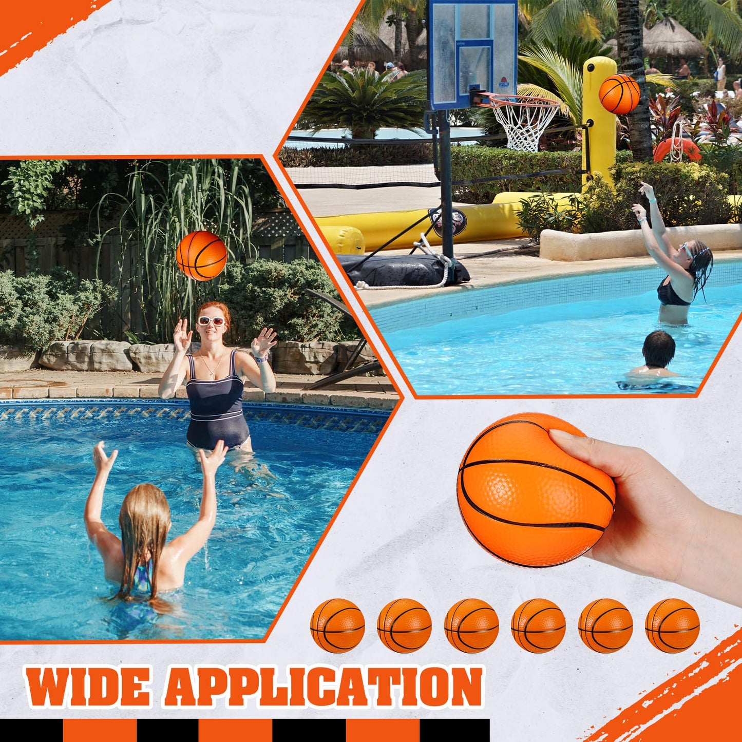 MiniInflat 6 Pcs 4'' Foam Basketballs – Quiet, Soft, No-Pump Indoor/Outdoor Fun