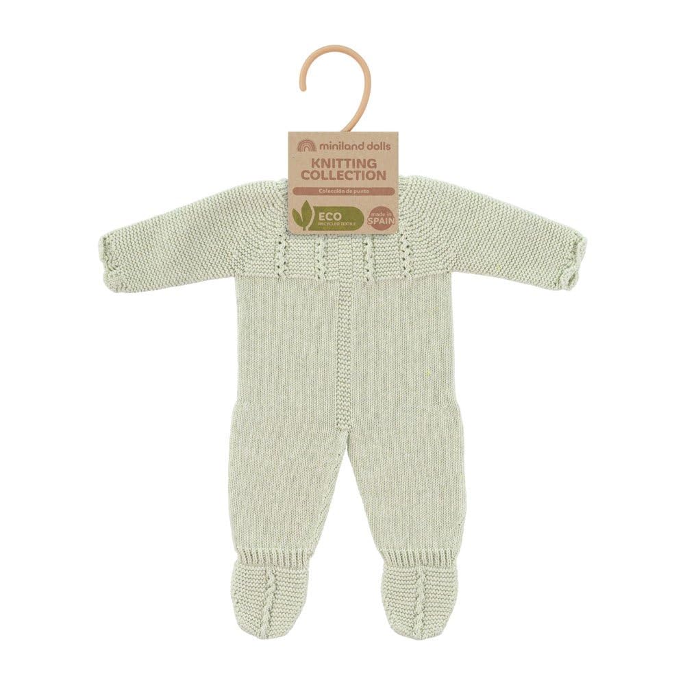 Miniland 15-3-4-Inch Knitted Pajama, Green – ECO, Made in Spain, Doll Clothes
