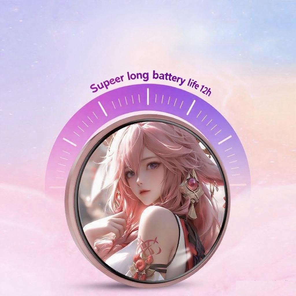 MIQUEES Personalized Anime Photo Pin – 1.8-inch IPS Touchscreen Digital Badge for Videos & GIFs
