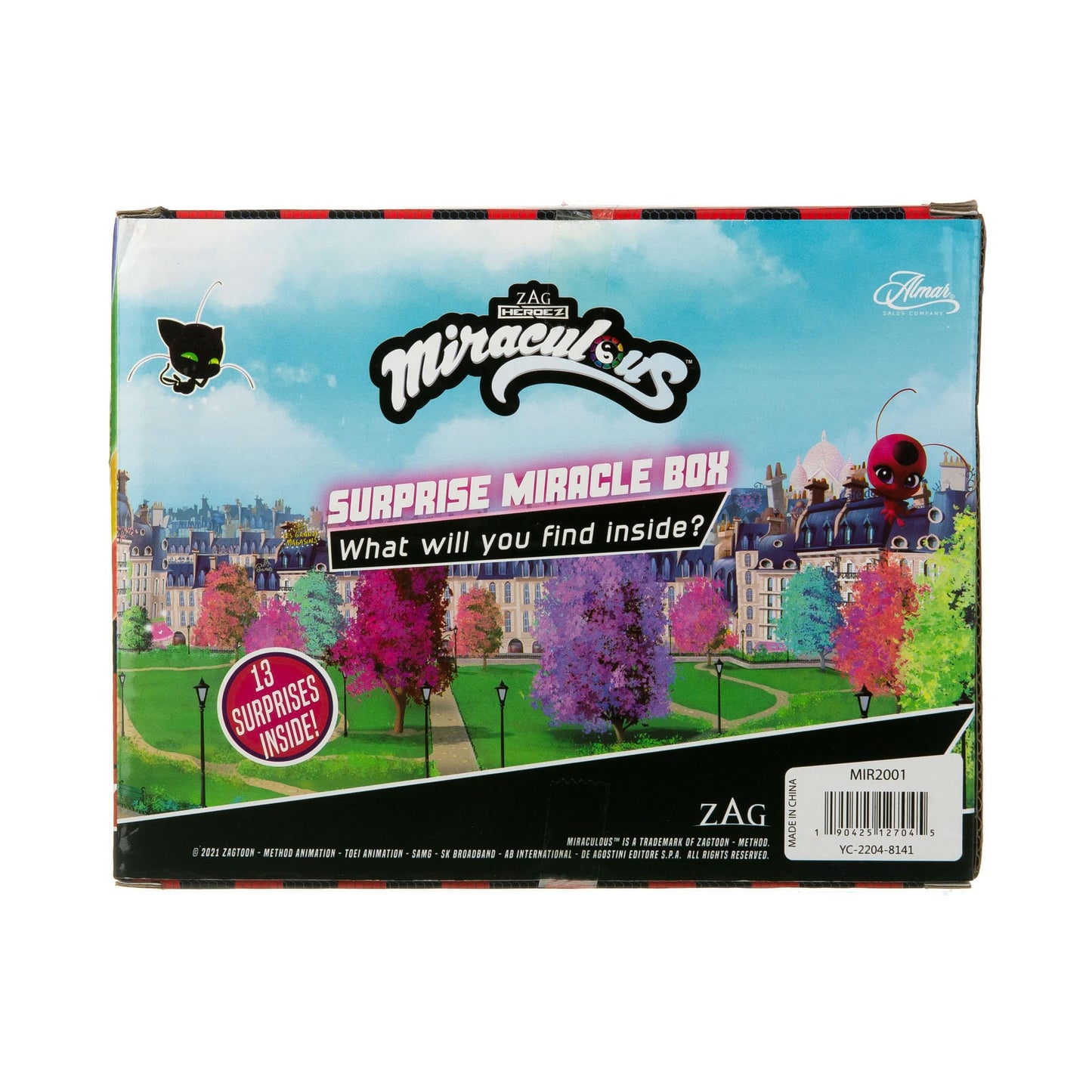 Miraculous 13pc Surprise Miracle Box – Ladybug & Cat Noir Toys, Party Favors & Stickers