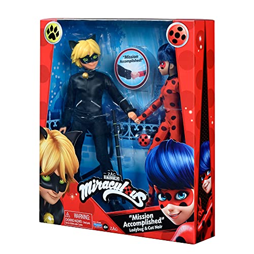 Miraculous Ladybug & Cat Noir 2-Pack Dolls – Mission Accomplished by Playmates Toys