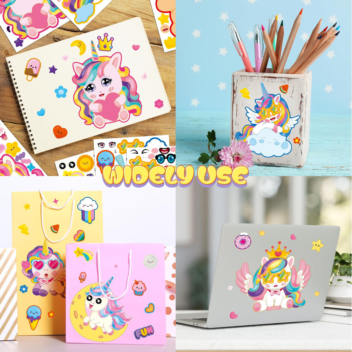 Miss Fantasy Unicorn Stickers - 48 Sheets for Kids, Crafts & Party Decor
