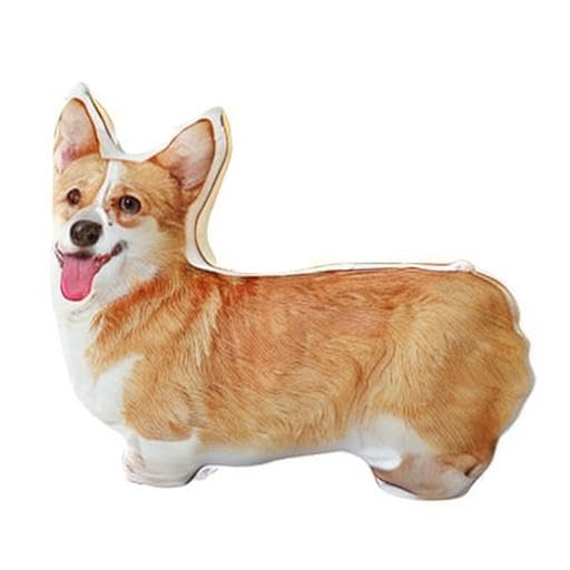 MISS TUTU Corgi Dog Plush Throw Pillow – Ultra-Soft, Realistic Corgi Cushion
