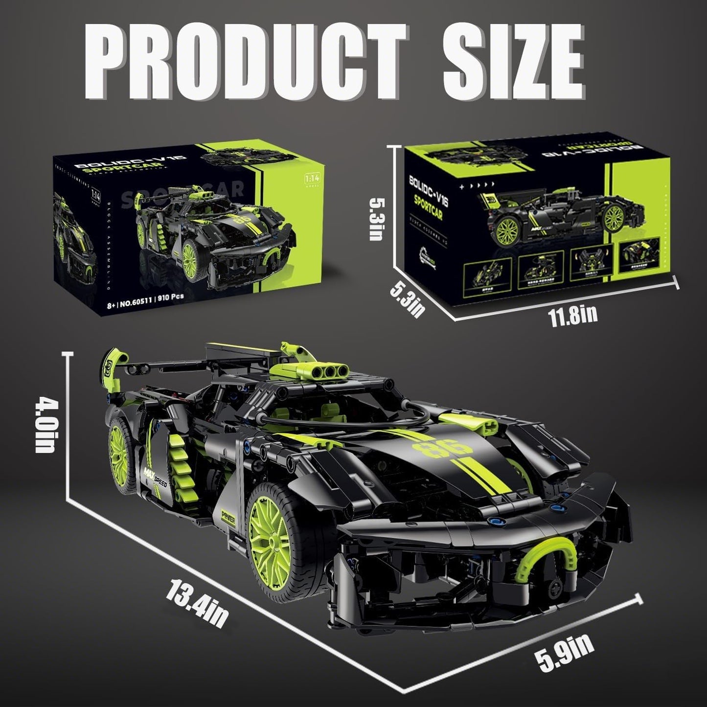 MJDDJA 1:14 Hypercar Building Set for Adults – Non-Motorized 910-Piece Model Kit