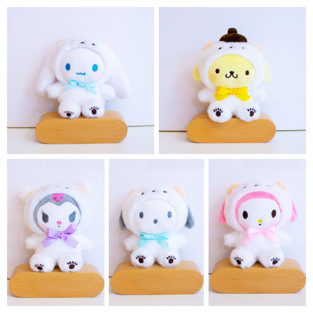 MJJAOQYF Cartoon Kawaii White Bear Plush — Soft Cross-Dressing Series Plush Toy, 20 cm