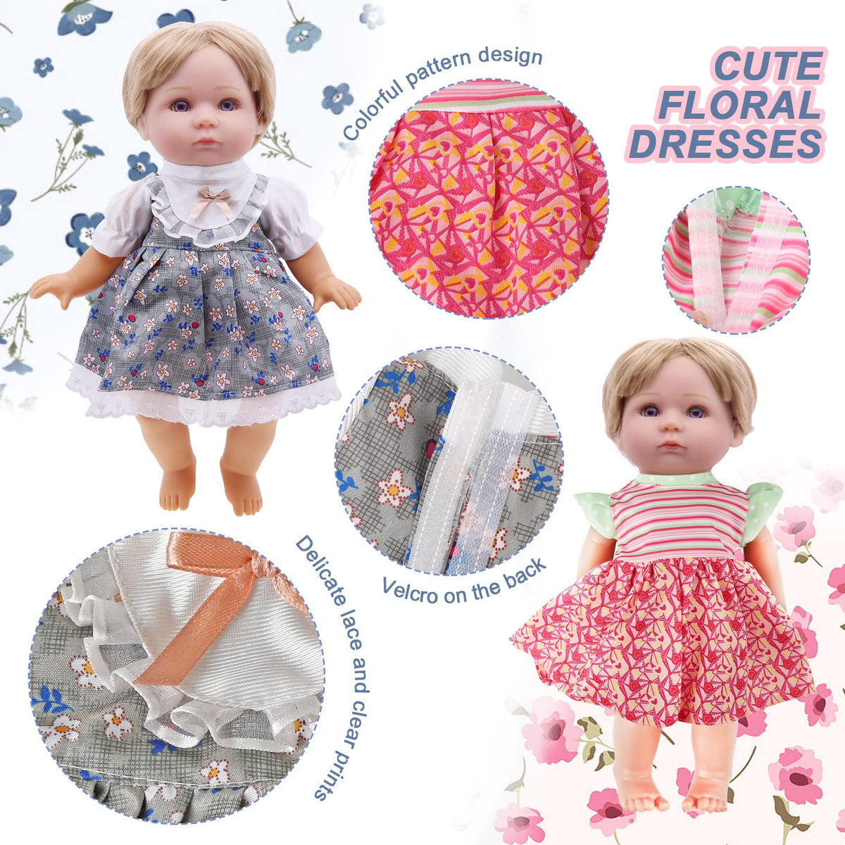 MLcnleS Alive Baby Doll Clothes — 12 Dress Sets for 12–14 Inch Dolls