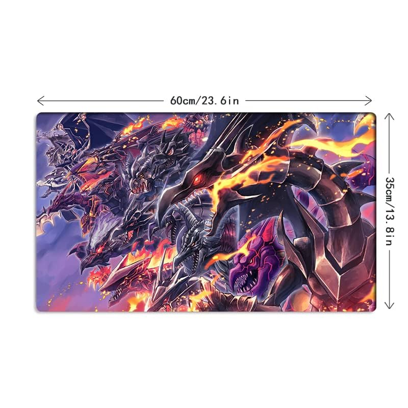 Mlikemat Red-Eyes Black Dragon Playmat for TCG/CCG – No Zones + Free Bag