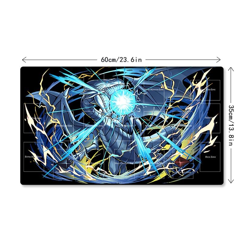 New Mlikemat Blue-Eyes White Dragon Playmat with Zones + Free Bag (ZD039-009-A)