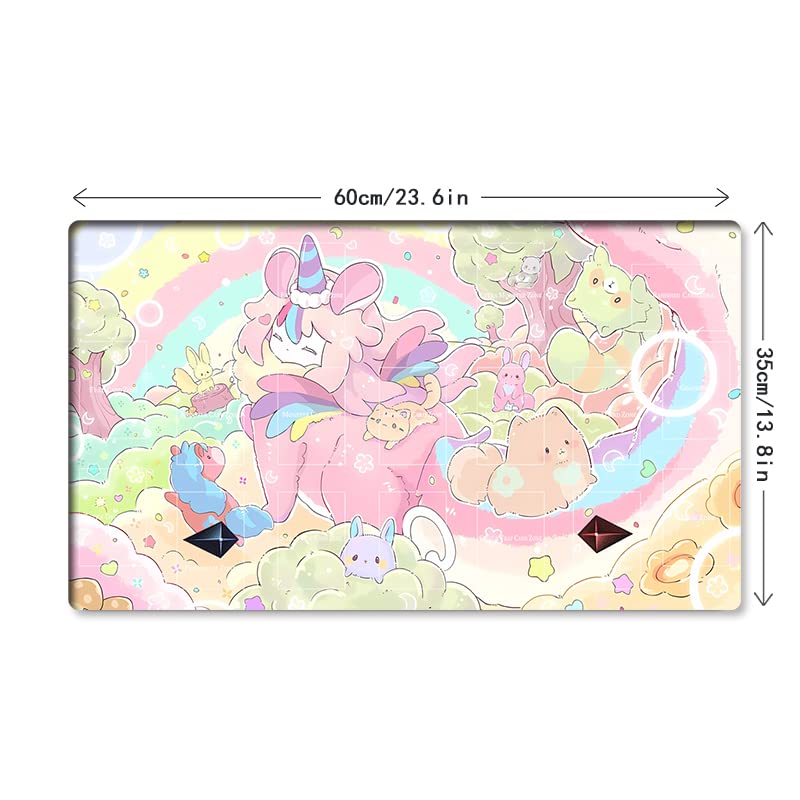 Mlikemat Melffy Playmat – TCG/OCG/CCG Card Game Mat with Zones + Free Bag (ZD014-537-A)