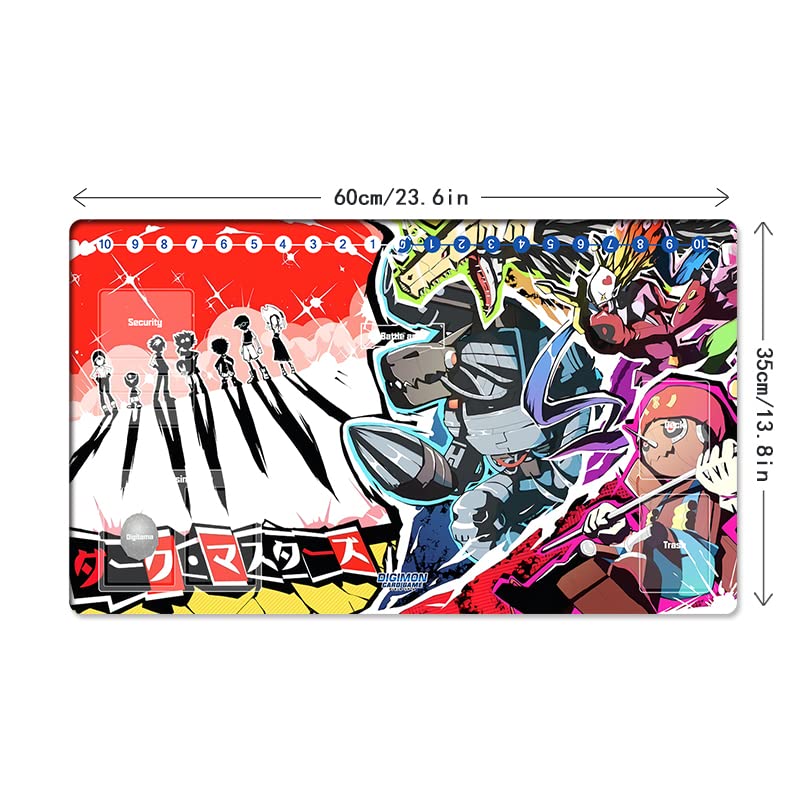 Mlikemat New DTCG Duel Playmat for Digimon Dark Masters – 600x350mm + Free Bag (ZD002-505-SM)