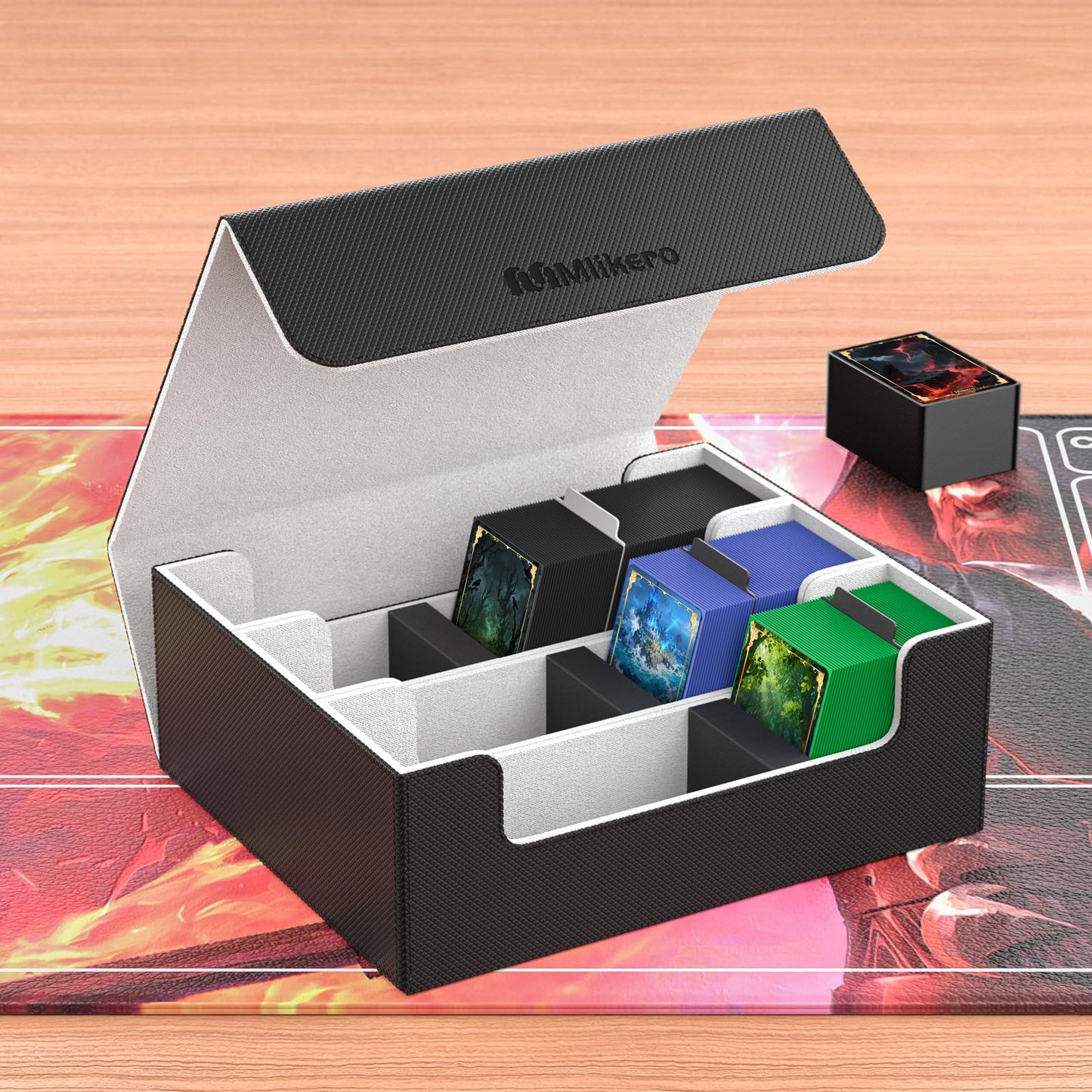 Mlikero Card Deck Case 1800+ Cards | Leather Magnetic Closure Storage Box for YuGiOh MTG Sports Cards