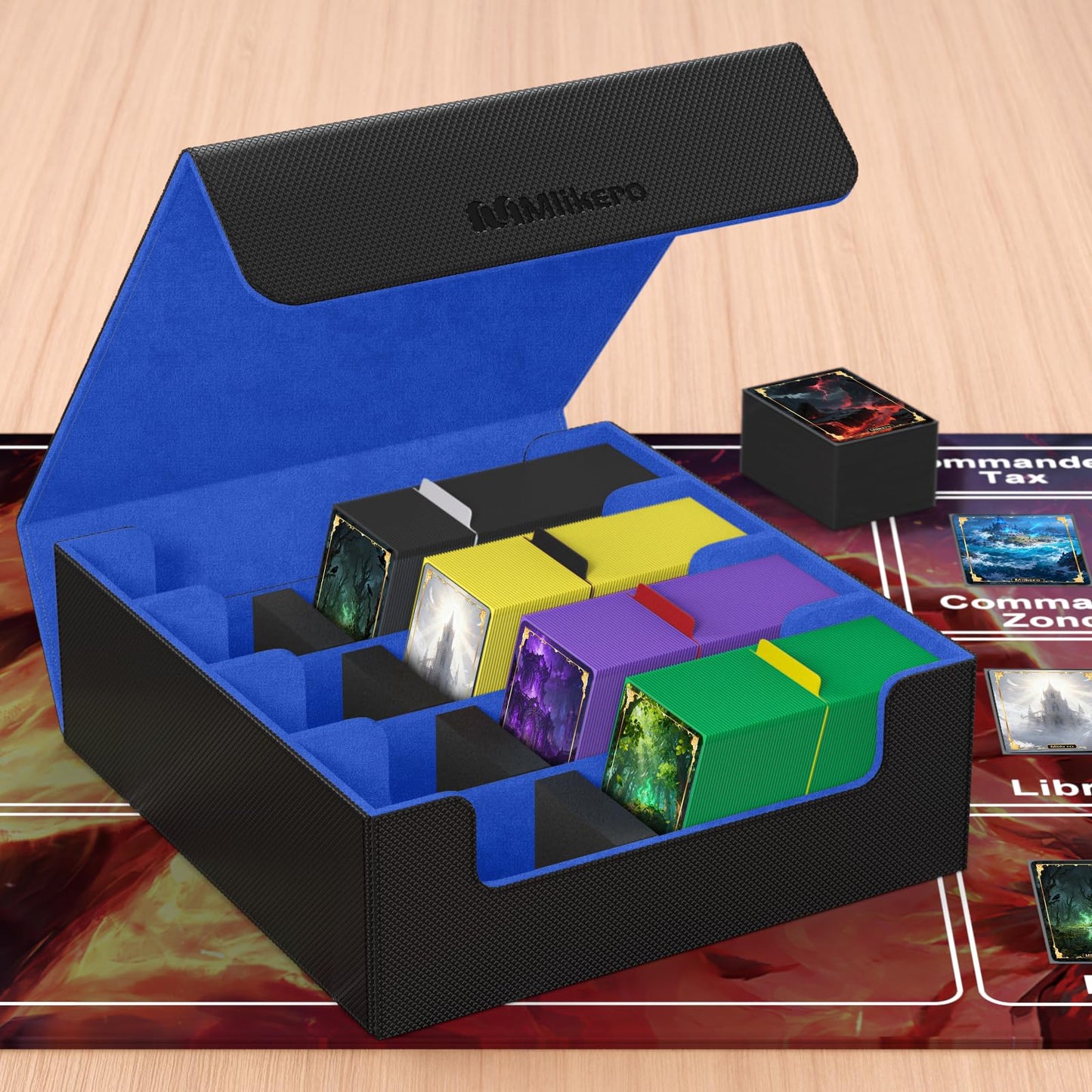 Mlikero Card Deck Case – 2400+ Card Storage Box with 10 Dividers and Magnetic Closure