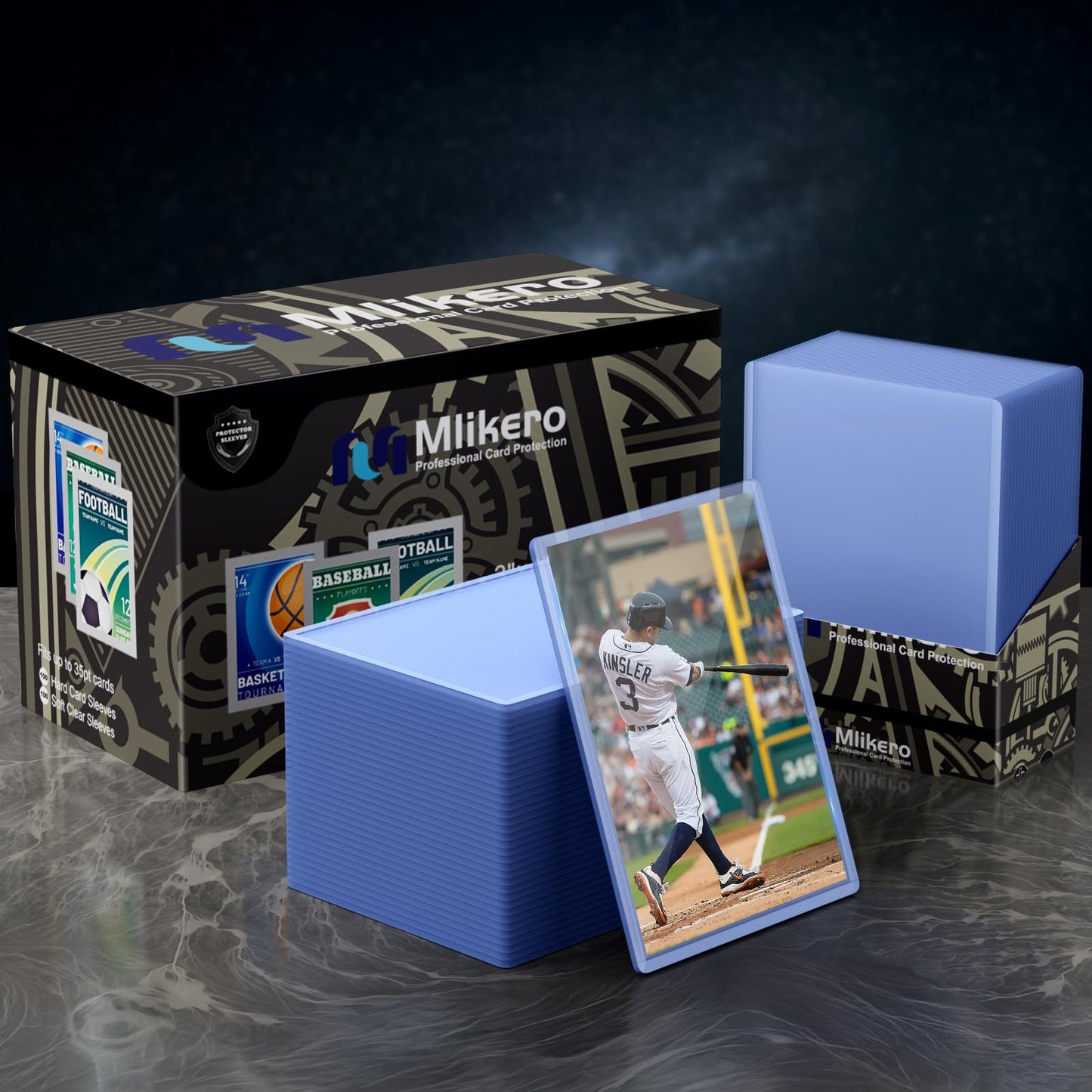 Mlikero 400 Card Sleeves & Top Loaders – 200 Top Loaders + 200 Clear Sleeves