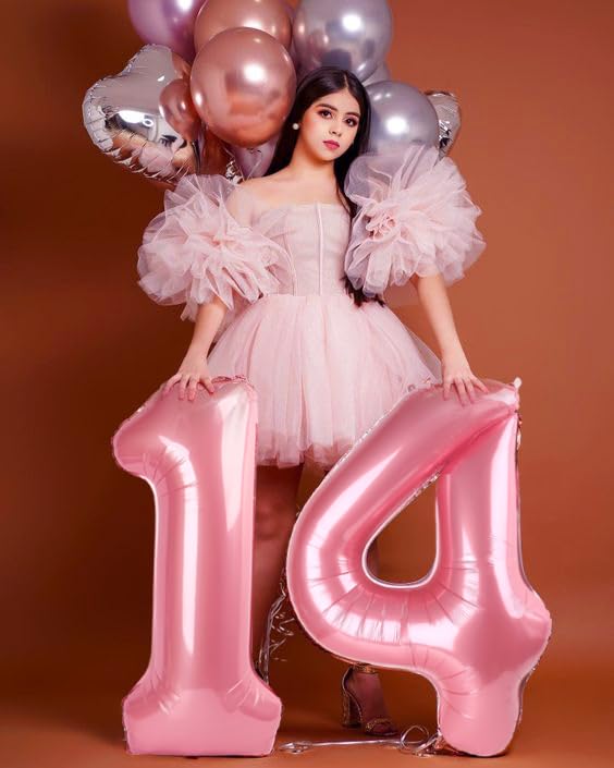 Mluchee Pink 40-Inch Number Balloon 4 – Birthday, Graduation & Anniversary Decor