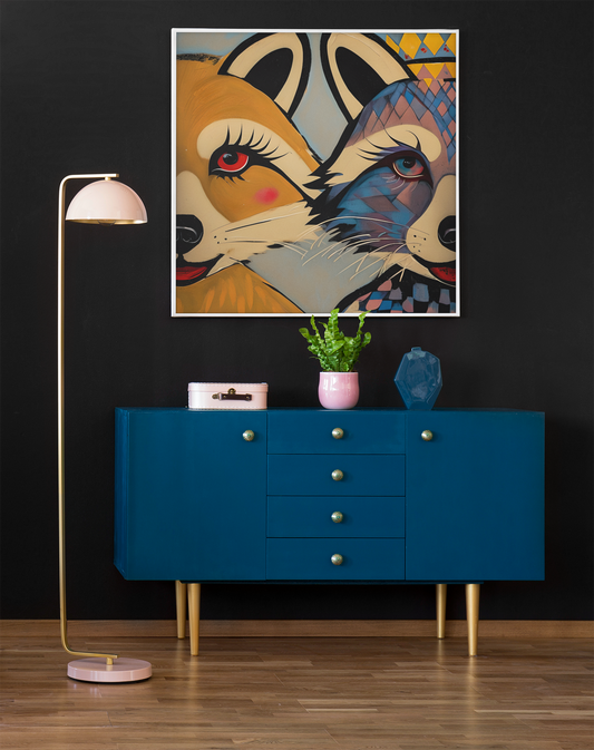 Raccoons Canvas Print – Abstract Expressionist Canvas