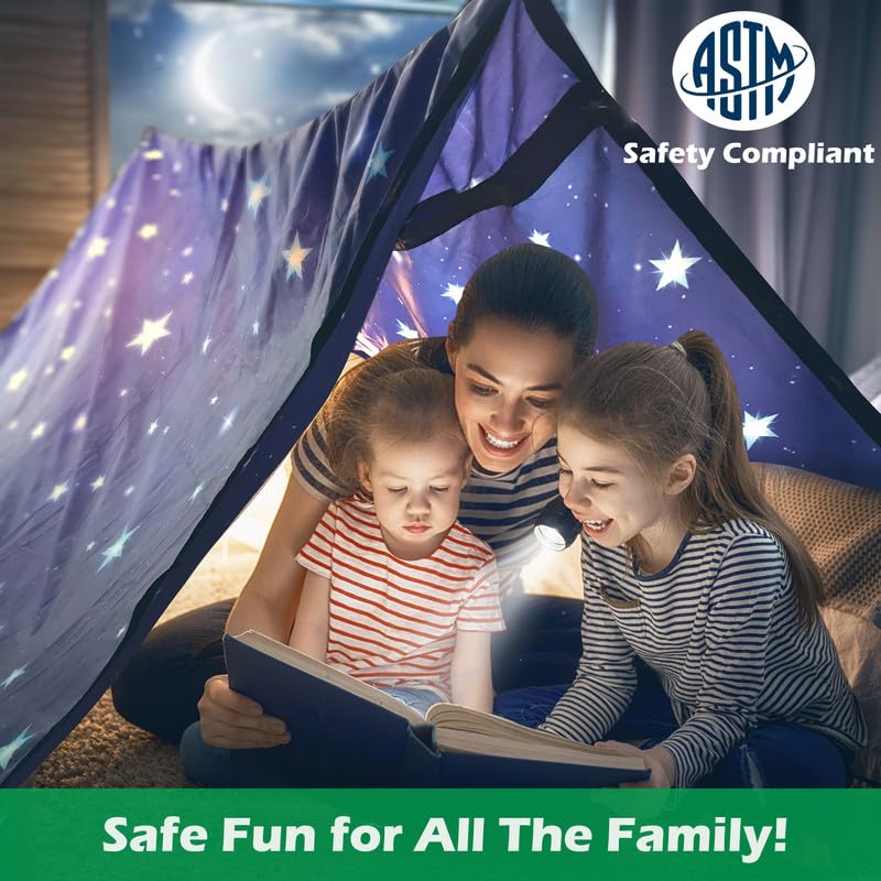 Molcey Blanket Fort Building Kit for Kids 3-12 | Indoor & Outdoor Fort Play