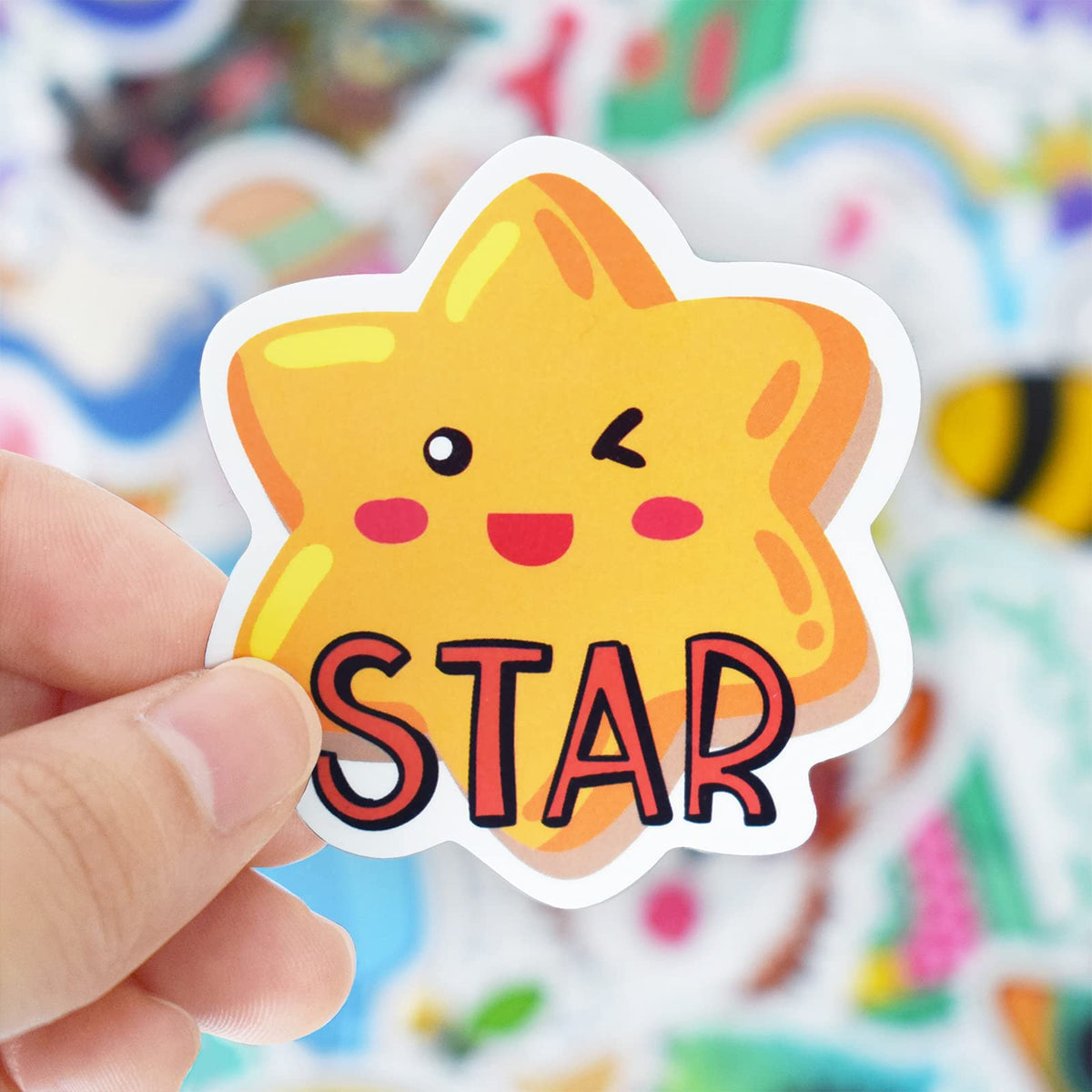 MonEnfance 300 PCS Cute Vinyl Waterproof Stickers for Water Bottles, Laptops, Skateboards | Multicolor Cartoon Pack