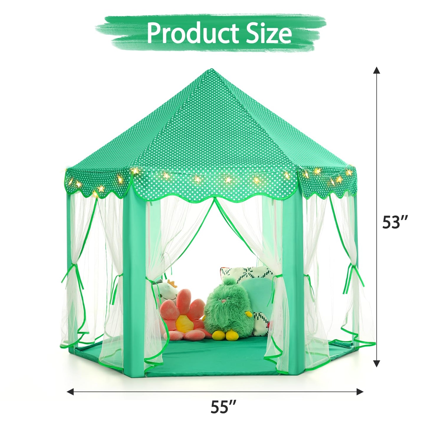 Monobeach Princess Tent Green – Large Kids Playhouse for Indoor & Outdoor Fun