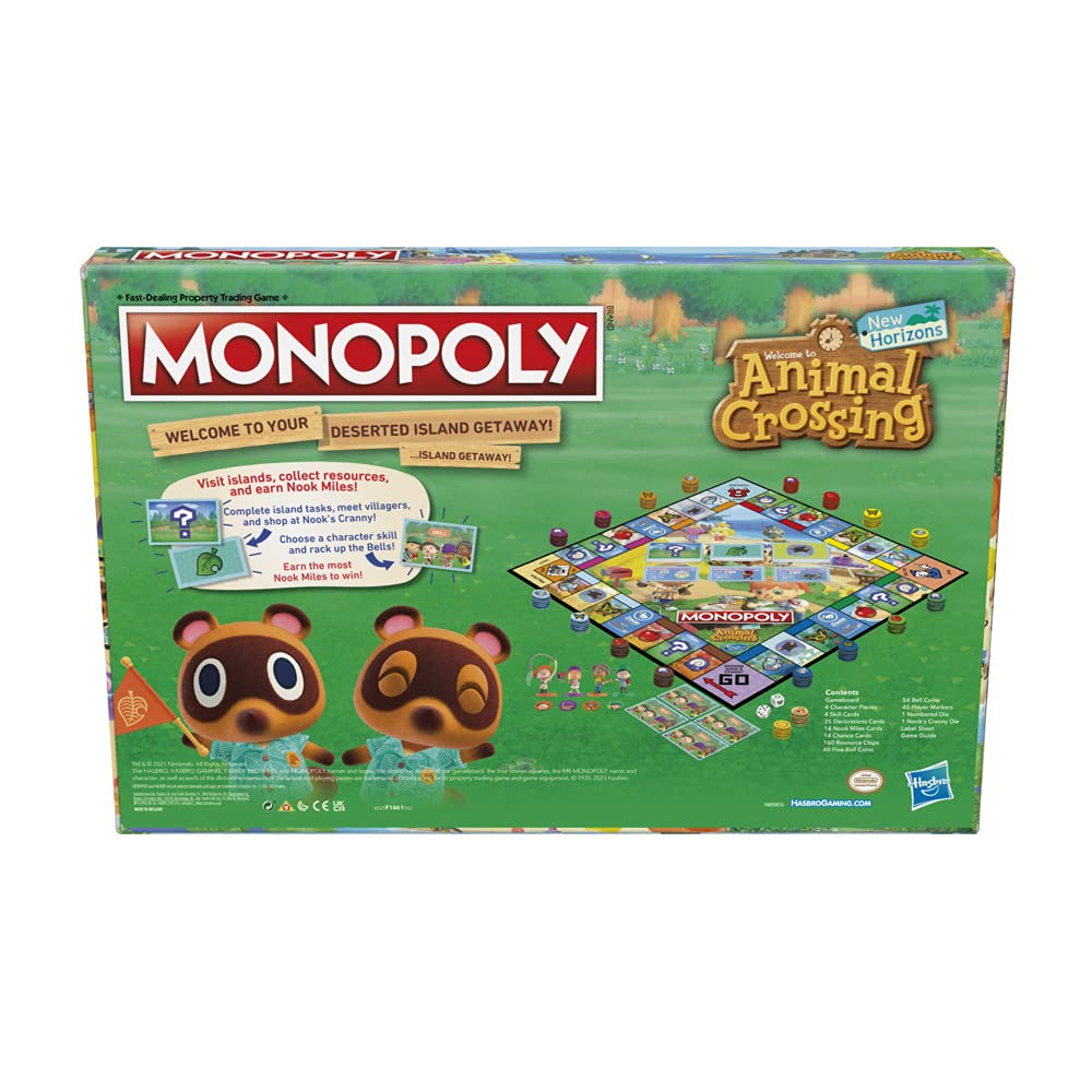 Monopoly Animal Crossing New Horizons Edition - Board Game for Kids 8+ (2-4 Players)