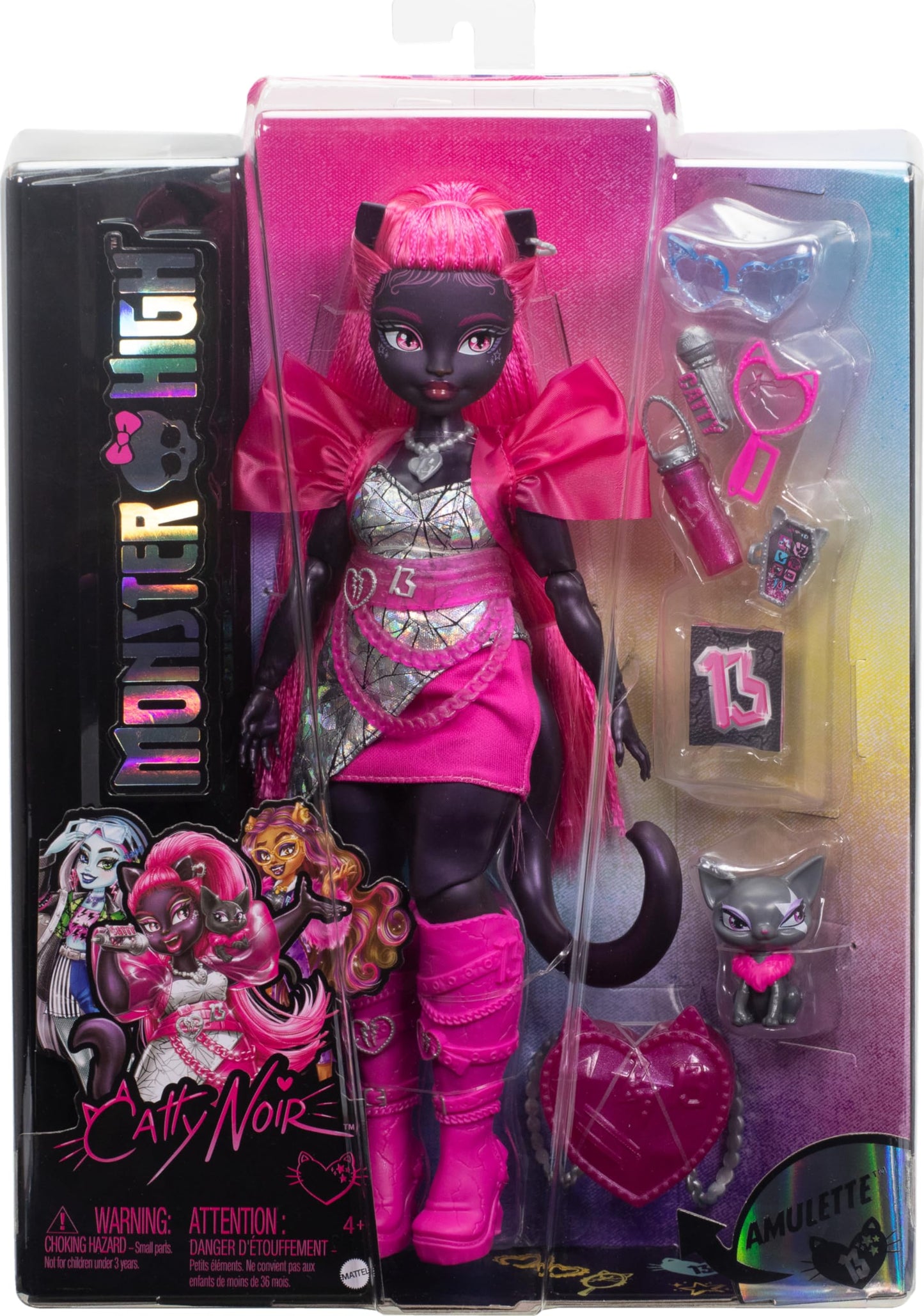 Monster High Catty Noir Doll with Amulette and Accessories – Stage-Ready Play