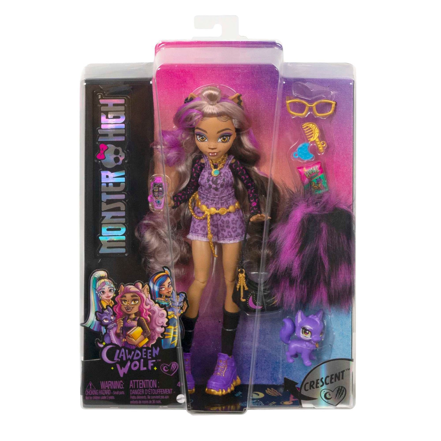 Monster High Clawdeen Wolf Doll with Purple Streak Hair – Crescent Pet & Fashion Accessories
