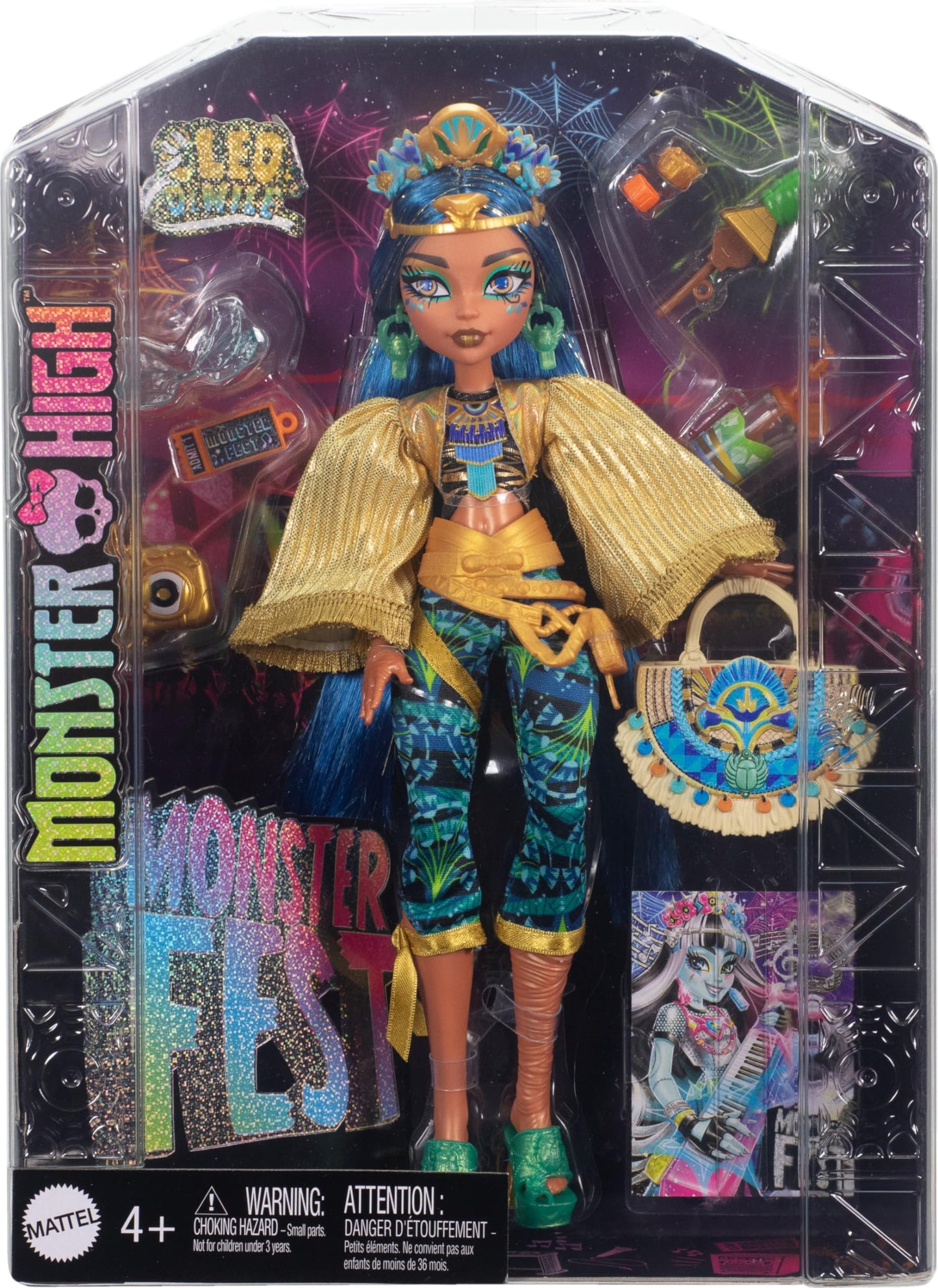 Monster High Cleo De Nile Monster Fest Doll – Glam Outfit & Festival Accessories