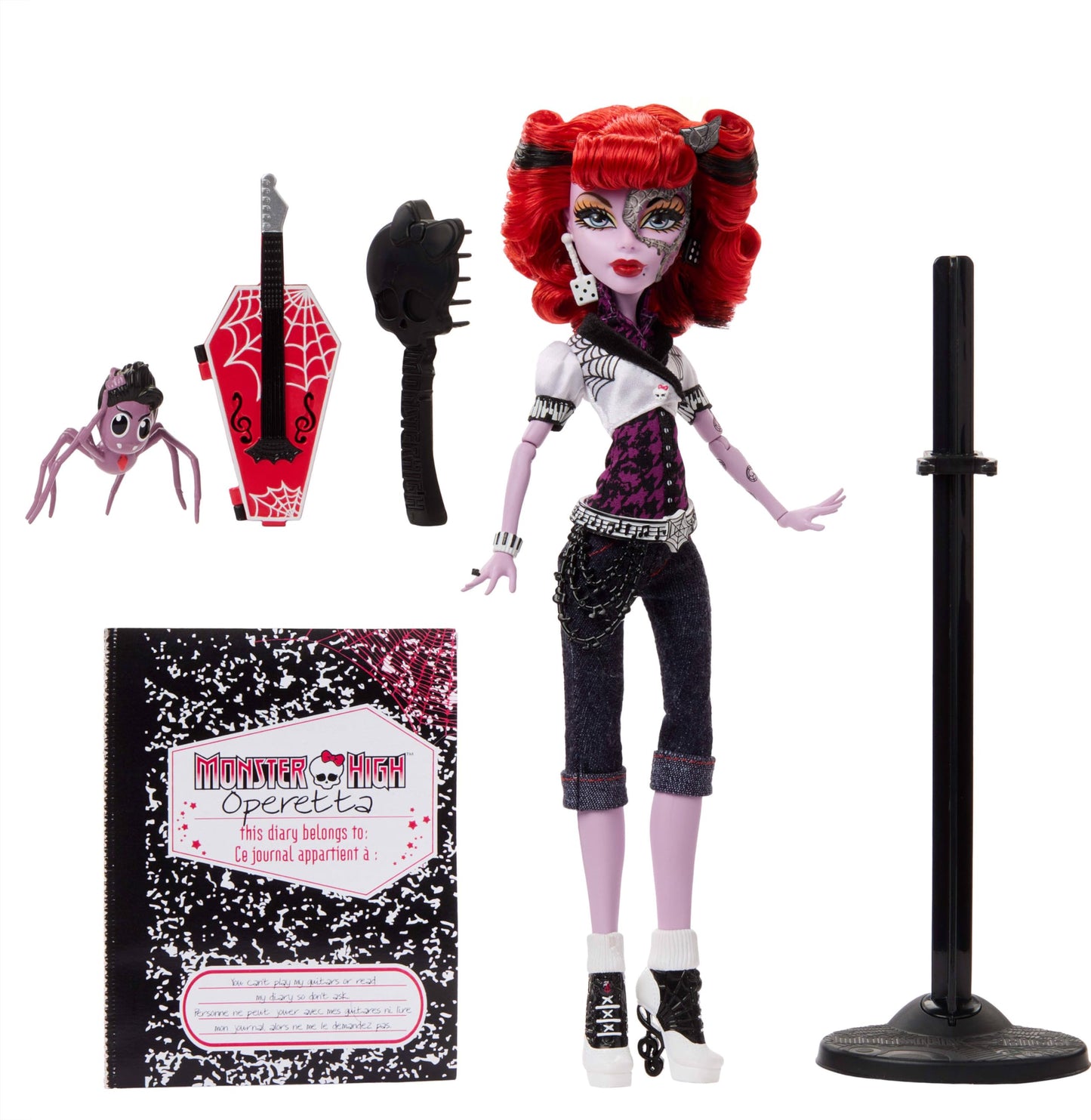 Monster High Boo-riginal Creeproduction Doll: Operetta with Stand, Diary & Memphis Longlegs
