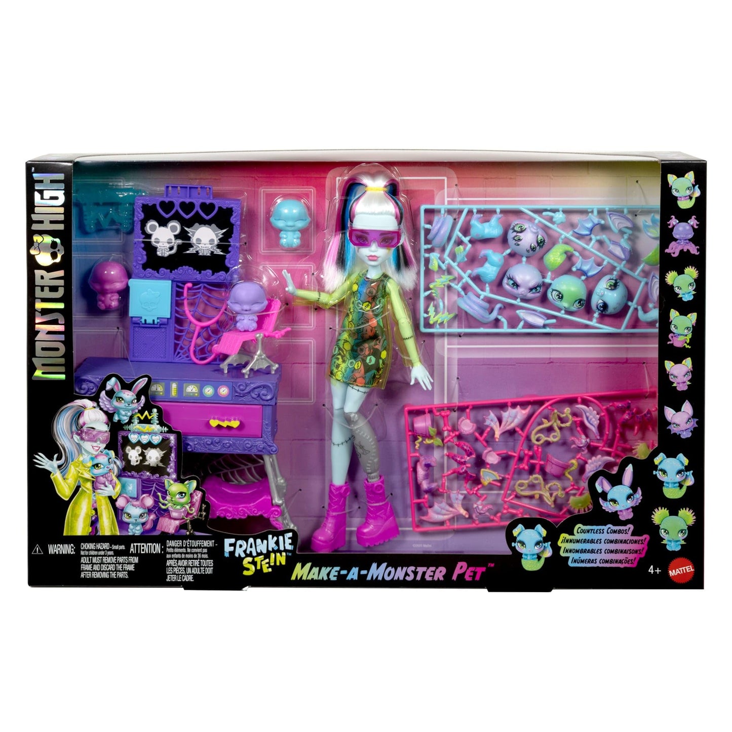 Monster High Make-A-Monster Pet Playset — Frankie Stein Doll + 30+ Accessories for Creative Pet Combos