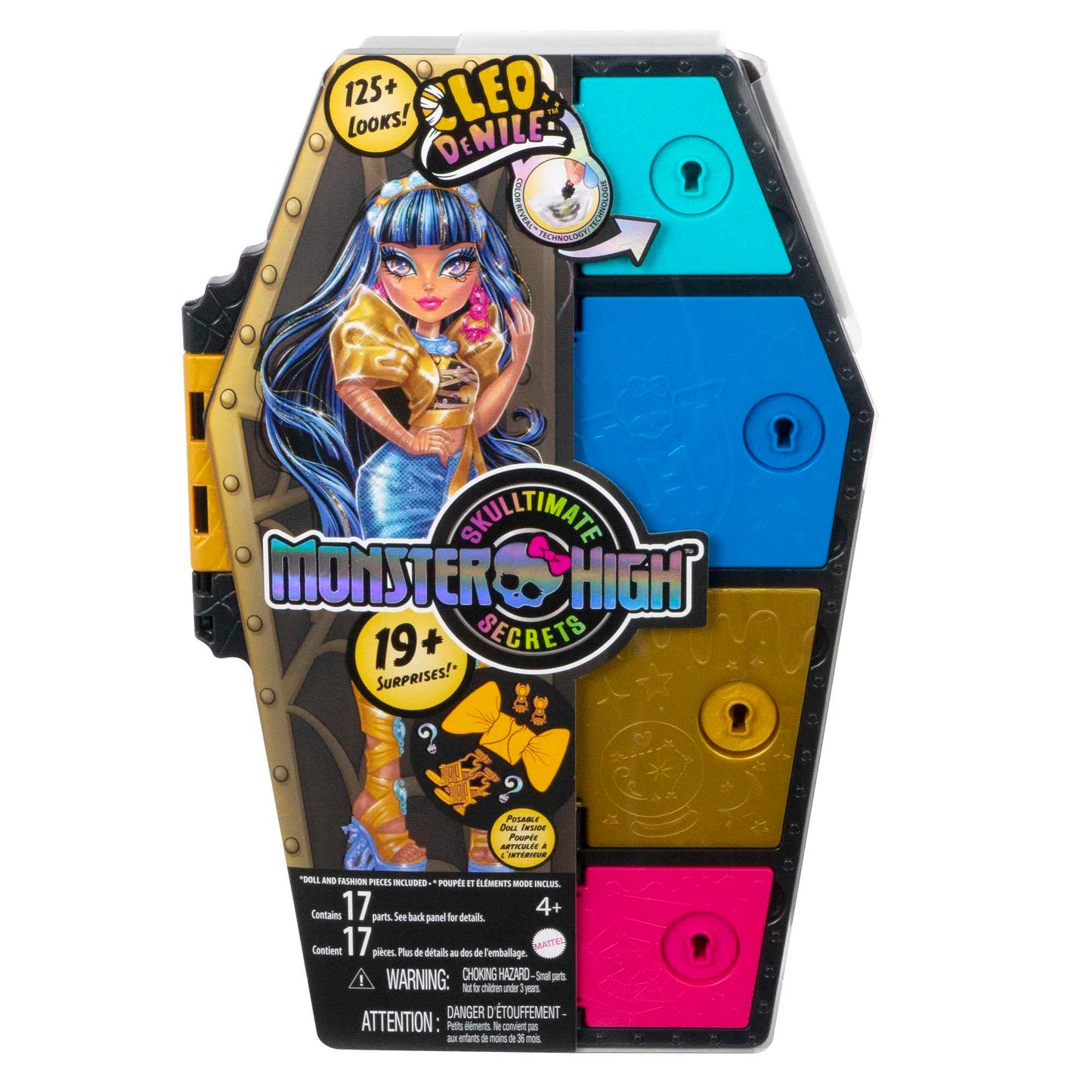 Monster High Skulltimate Secrets Cleo De Nile Doll with Dress-Up Locker – 19+ Surprises