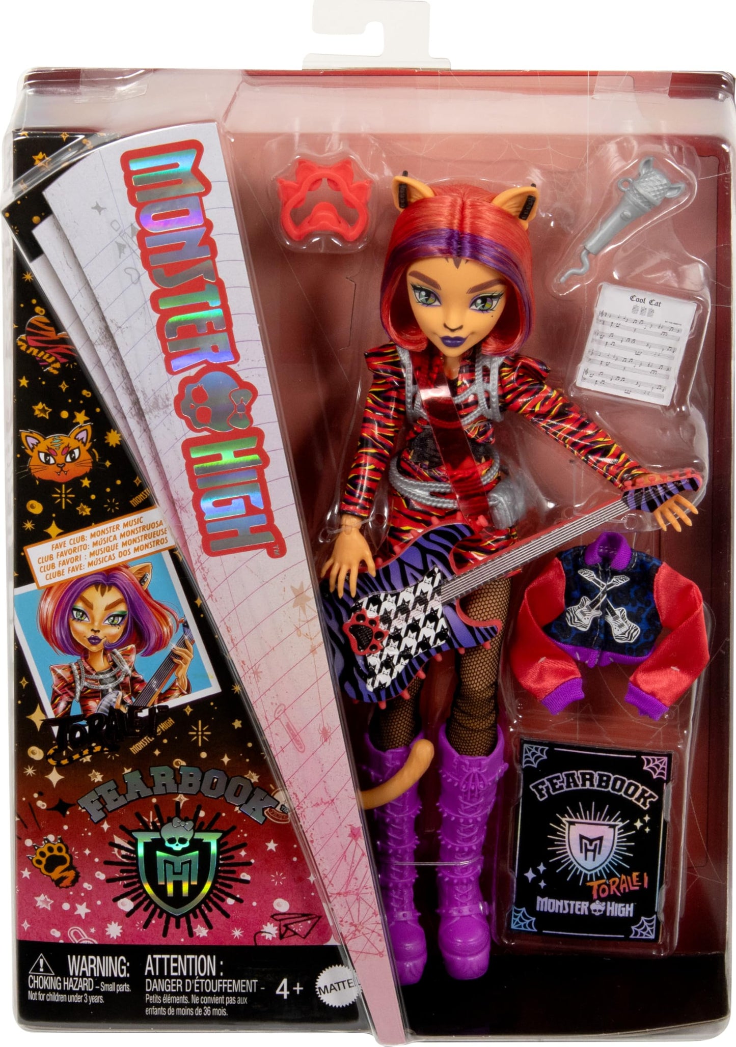 Monster High Toralei Music Club Doll – Varsity Jacket, Yearbook & Performance Accessories