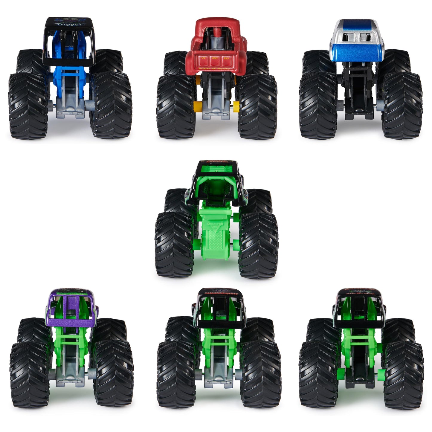 Monster Jam Grave Digger 40th Anniversary 8-Pack Monster Trucks – 1:64 Scale with Bonus Accessories