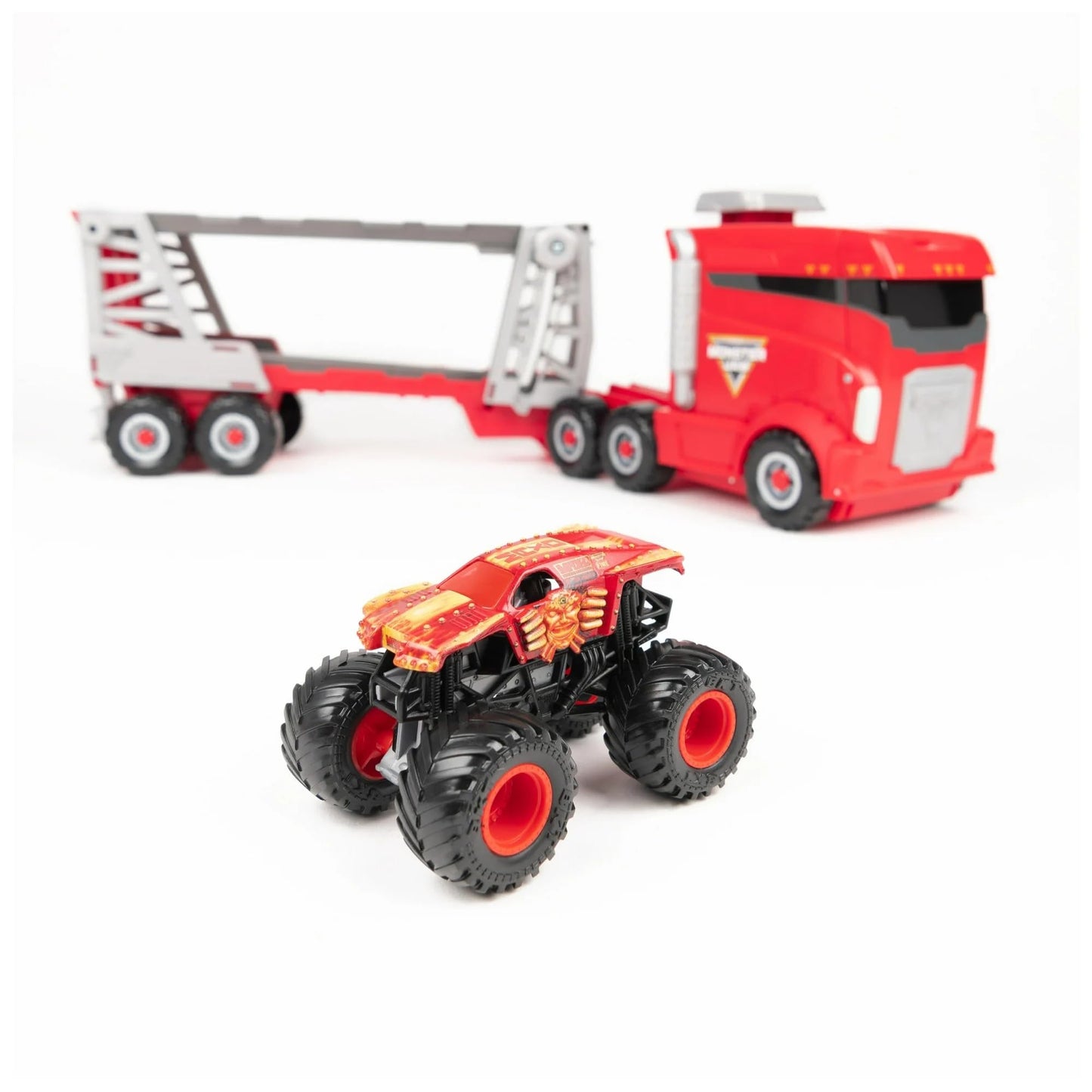 Monster Jam Launch & Go Hauler Playset — Exclusive Max-D Truck | 1:64 Scale